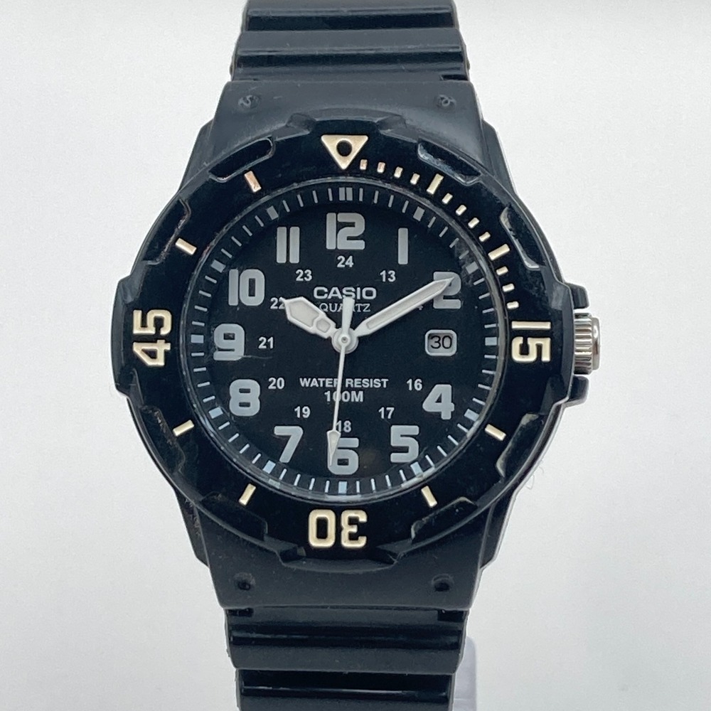 Casio Women's Watch 32mm Black White 3363 LRW-200H Date 100M New Battery 8"